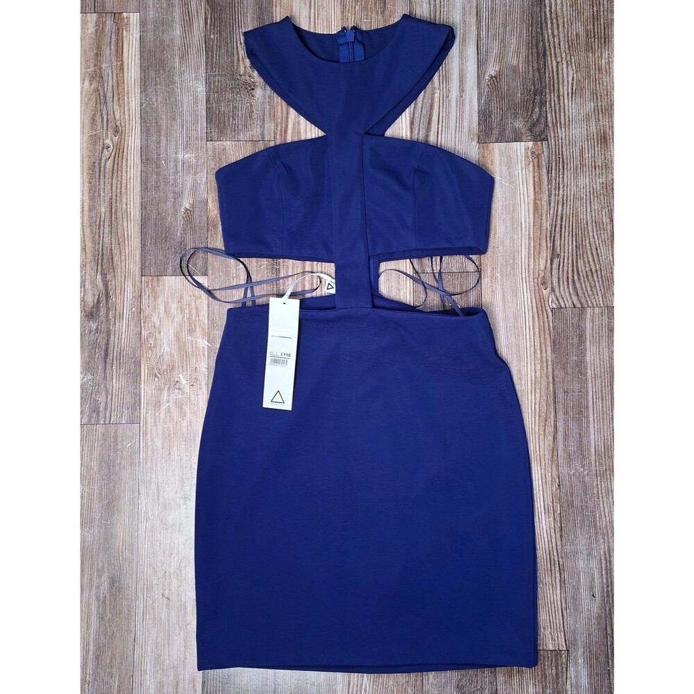 AQ/AQ Royal Blue Cutout Bodycon Scape Mini Dress Womens Sz 6 Party Night Out NEW